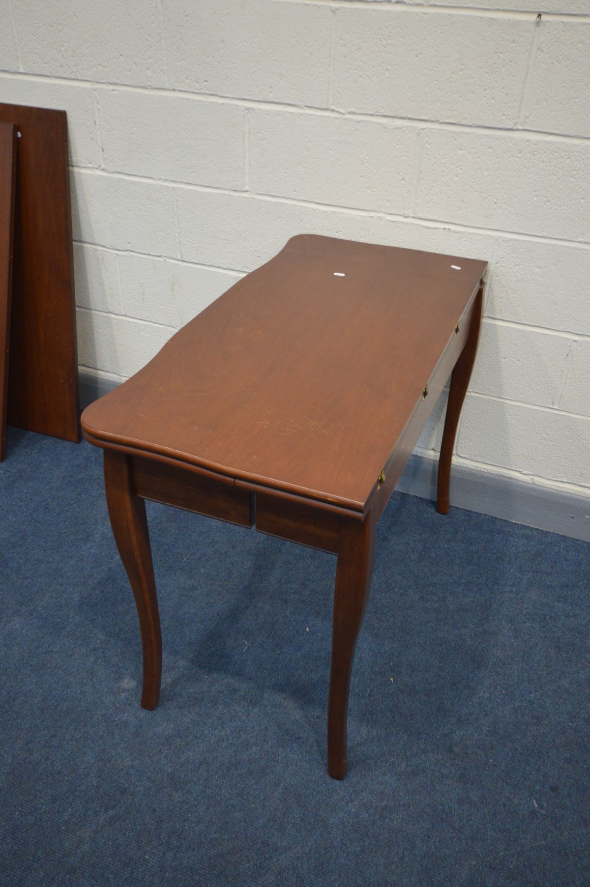 AN CHERRYWOOD EXTENDING DINING TABLE, that folds out from a tea table, with two additional leaves, - Image 4 of 4