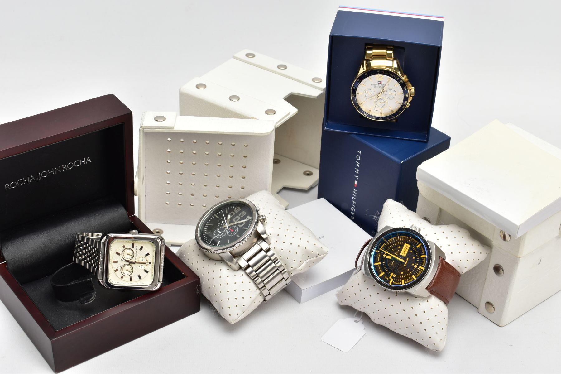 FOUR BOXED GENTS WRISTWATCHES, to include a 'Tommy Hilfiger' chronograph wristwatch fitted with a - Image 6 of 9