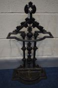 A CAST IRON ECCLESIASTICAL UMBRELLA STAND, height 70cm