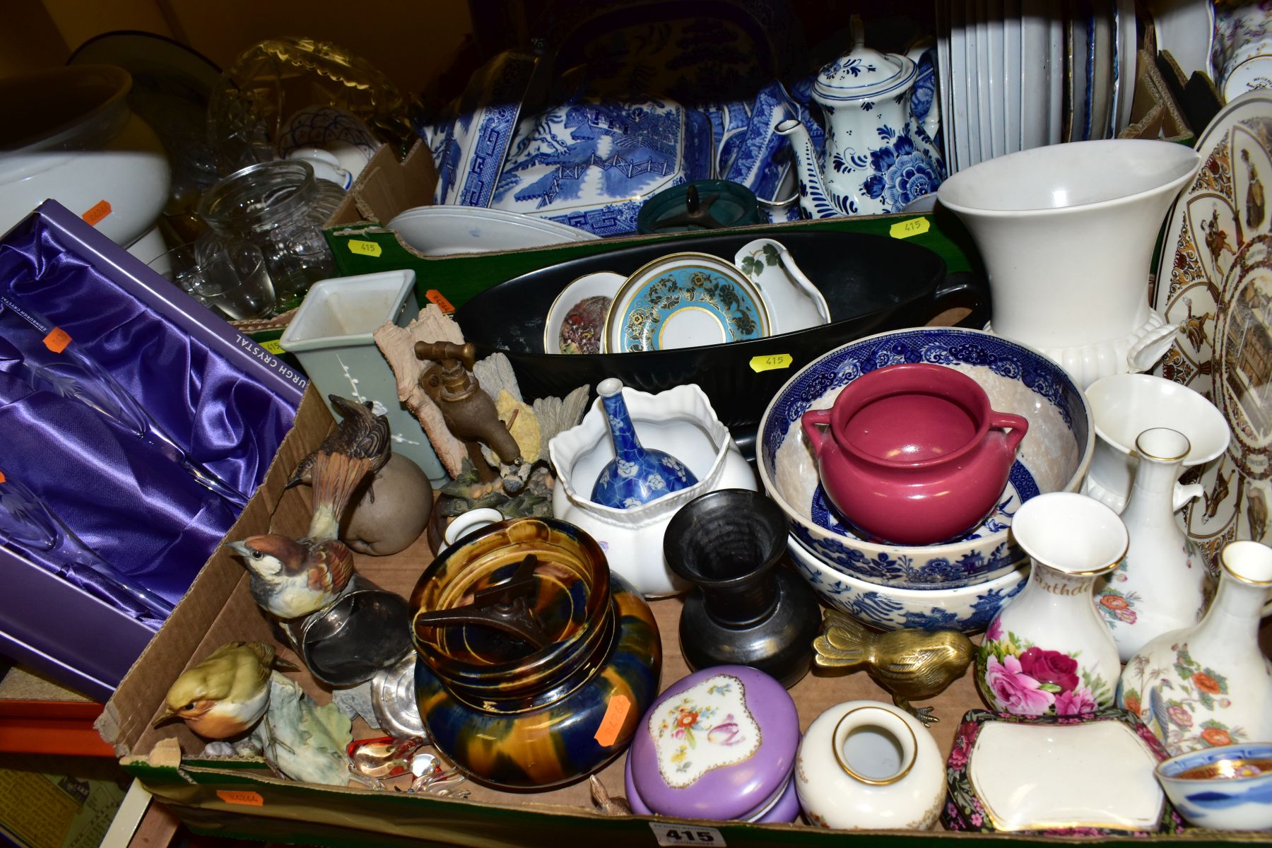 SIX BOXES OF CERAMICS AND GLASS, including Royal Albert Old Country Roses teapot, vintage Poole - Bild 18 aus 18