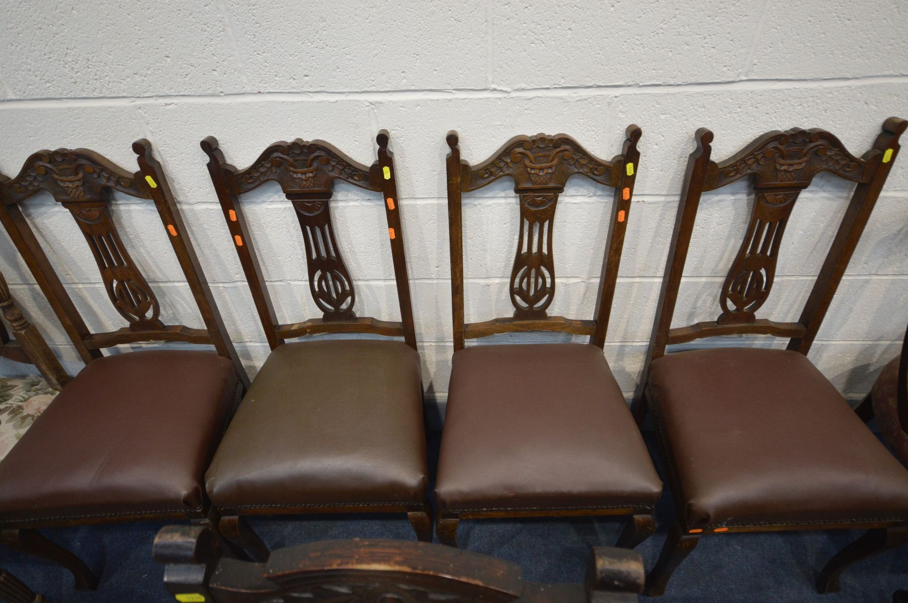 A COLLECTION OF VARIOUS CHAIRS to include an Art Nouveau corner chair, an Ibex beech armchair, - Image 4 of 4