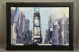 KRIS HARDY (BRITISH 1978) 'TIME SQUARE V' New York skyline, signed bottom right, oil on canvas,