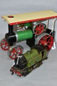 AN UNBOXED MAMOD LIVE STEAM TRACTION ENGINE, NO. TE1A, not tested, has been used, missing driving