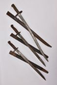 THREE RIFLE BAYONETS, two SMLE WW1 era Rifle bayonets and scabbards, both maker marked 1907