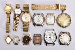 A SELECTION OF WATCHES AND WATCH HEADS, to include Pulsar, Nivada, Aldo, Montine, Ingersoll etc.,