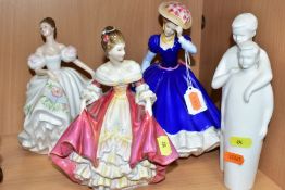 FOUR ROYAL DOULTON FIGURINES, comprising 'Lucy' HN3653, 'Mary' Figure of the Year 1992 HN3375,