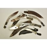 FIVE x EXAMPLES OF INDIAN/ASIAN SUB CONTINENT KUKURI STYLE KNIVES/DAGGERS, FOUR have scabbards