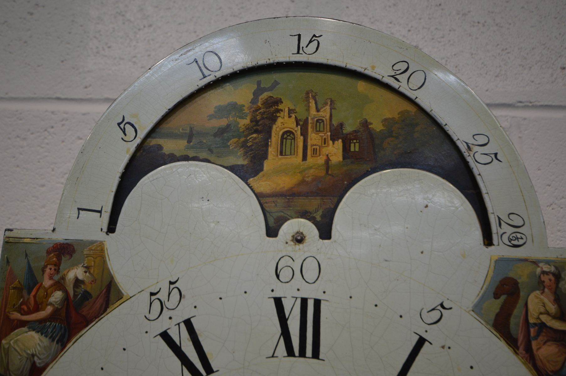 A GEORGE IV MAHOGANY 8 DAY LONGCASE CLOCK, the hood with decorated glass panels below a swan neck - Image 7 of 11