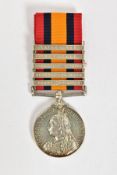 A QUEENS SOUTH AFRICA MEDAL, Bars, Tugela heights, Orange Free Stat, Relief of Ladysmith, Transvaal,