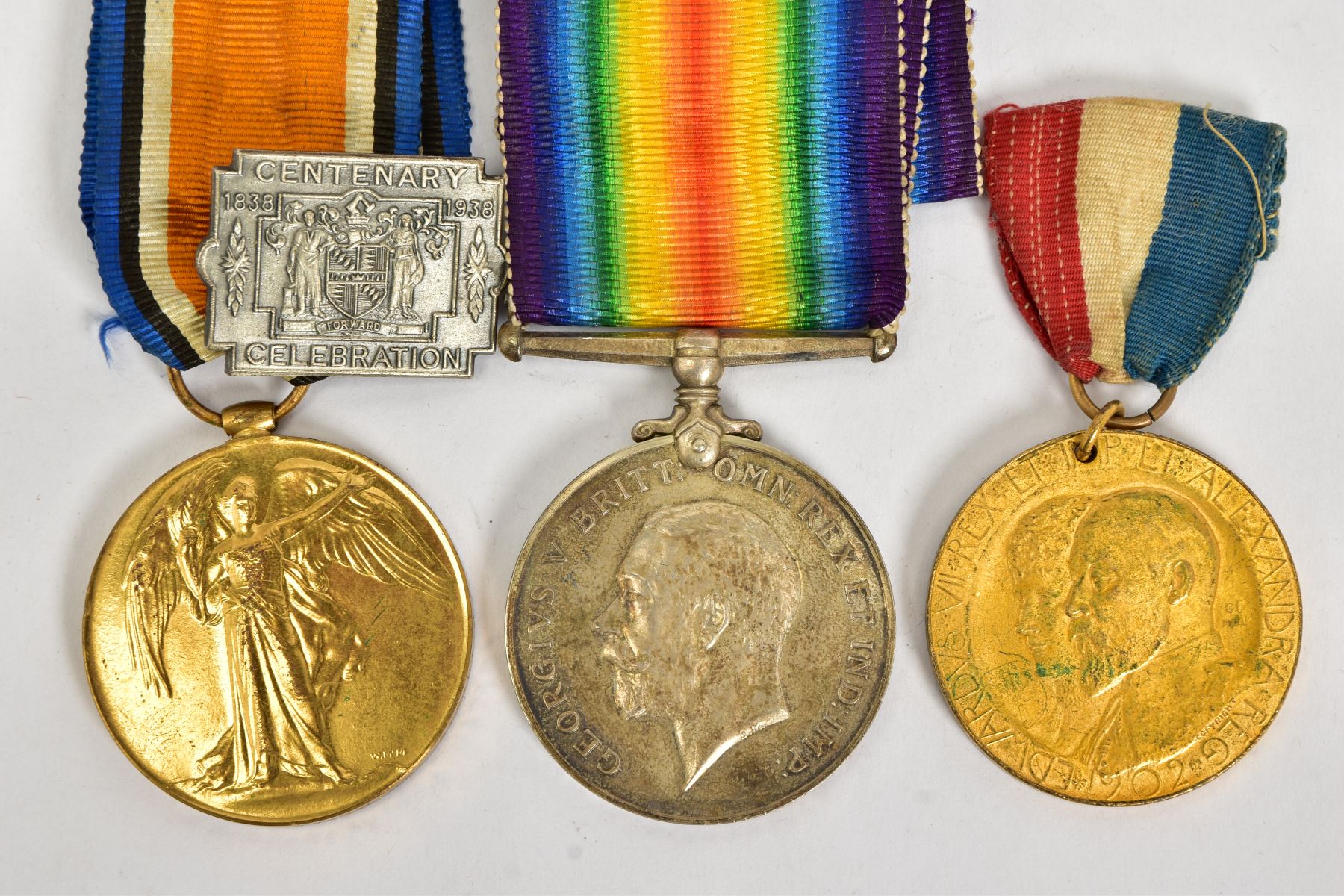 A WWI BRITISH WAR AND VICTORY MEDALS named to M-273495 Pte A.W.Tripp. ASC, together with a 1902 - Image 2 of 5