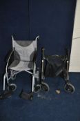 A FOLDING WHEELCHAIR and a Disability walker (2)