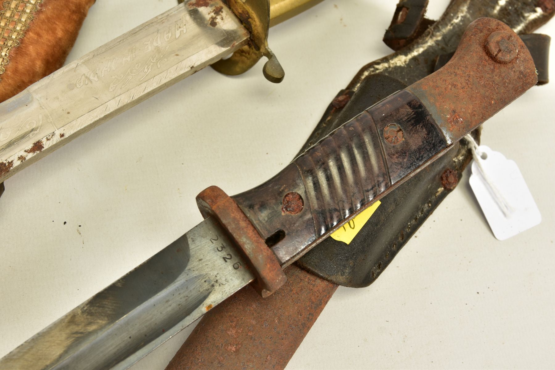 TWO EXAMPLES OF INDIAN SUB-CONTINENT TOURIST PIECE DAGGERS, both marked India, both with scabbards - Image 8 of 8