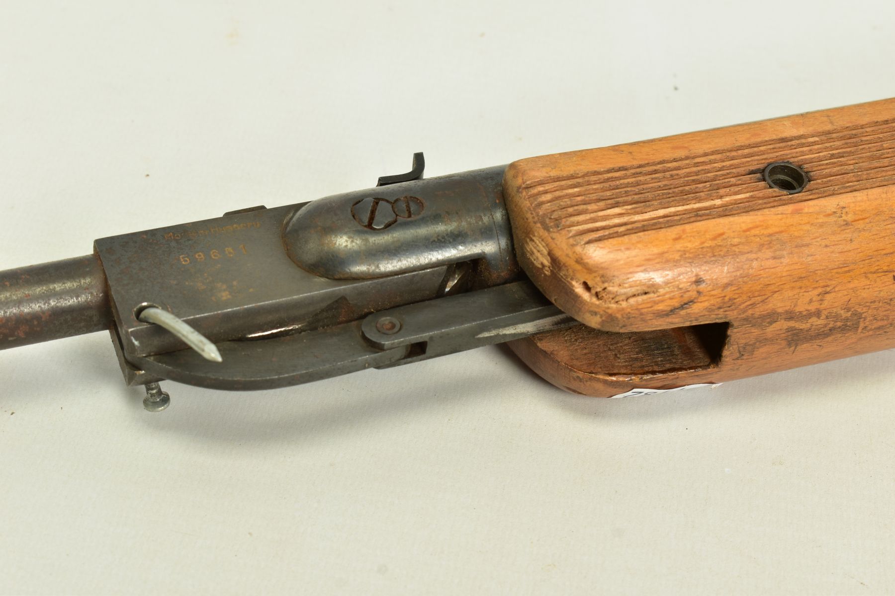 A .22'' HINGED ACTION HUNGARIAN AIR RIFLE serial number 59651 which bears no maker's name, it is - Image 3 of 12