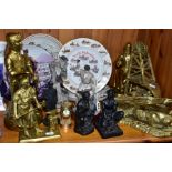 COAL MINING RELATED ORNAMENTS AND COLLECTORS PLATES, comprising two ceramic figures 'Blacksmith' and