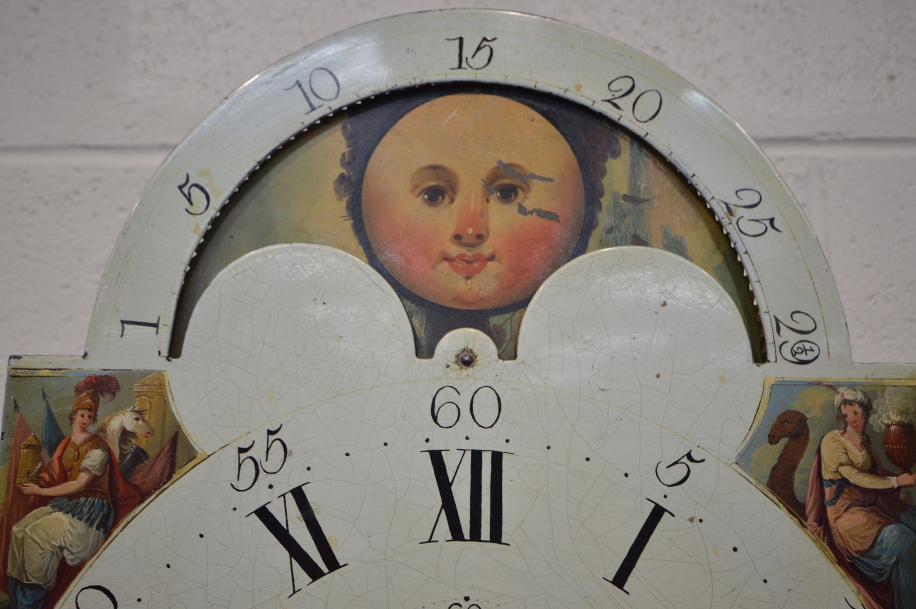 A GEORGE IV MAHOGANY 8 DAY LONGCASE CLOCK, the hood with decorated glass panels below a swan neck - Image 6 of 11