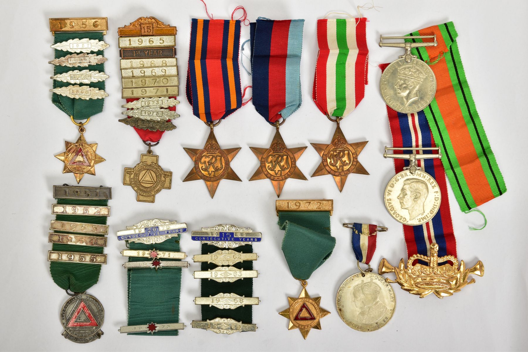 A WWII 1939-45, ItTALY, BURMA STAR, DEFENCE & WAR MEDAL (un-named as issued) City of Birmingham