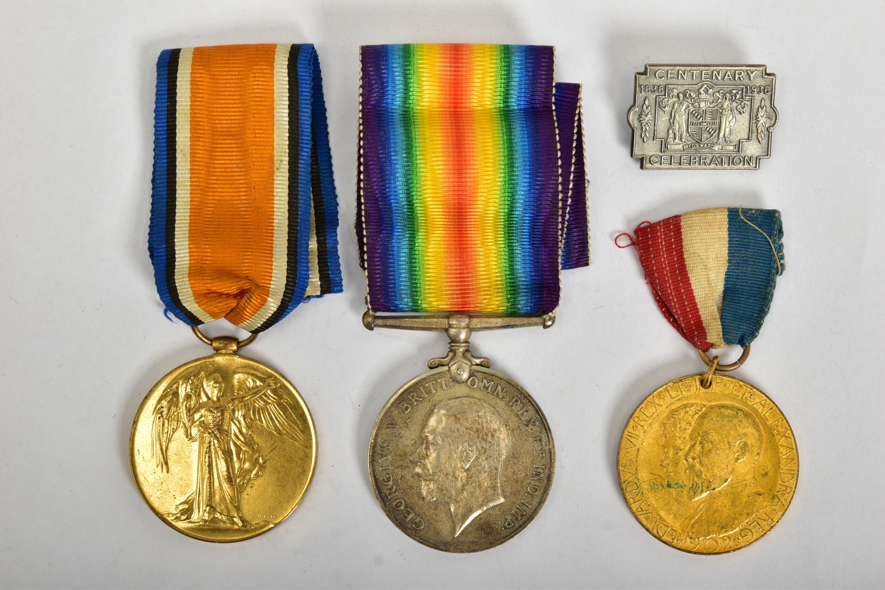 A WWI BRITISH WAR AND VICTORY MEDALS named to M-273495 Pte A.W.Tripp. ASC, together with a 1902