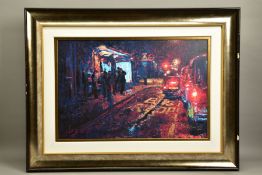 ROLF HARRIS (AUSTRALIAN 1930) 'BUS STOP, HYDE PARK CORNER' signed limited edition print 82/95 with