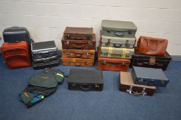 A SELECTION OF VARIOUS LUGGAGE of various ages, materials and styles, to include a vintage leather