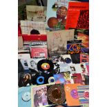 TWO TRAYS OF APPROXIMATELY SEVENTY LPs AND 12IN SINGLES AND EIGHTY 7IN SINGLES along with a