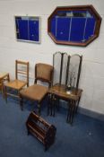 A QUANTITY OF OCCASIONAL FURNITURE, to include a mahogany nest of three tables, Late Victorian