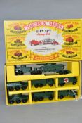 A BOXED LESNEY MATCHBOX SERIES ARMY SBT GIFT SET, No. G-5, complete with all correct vehicles
