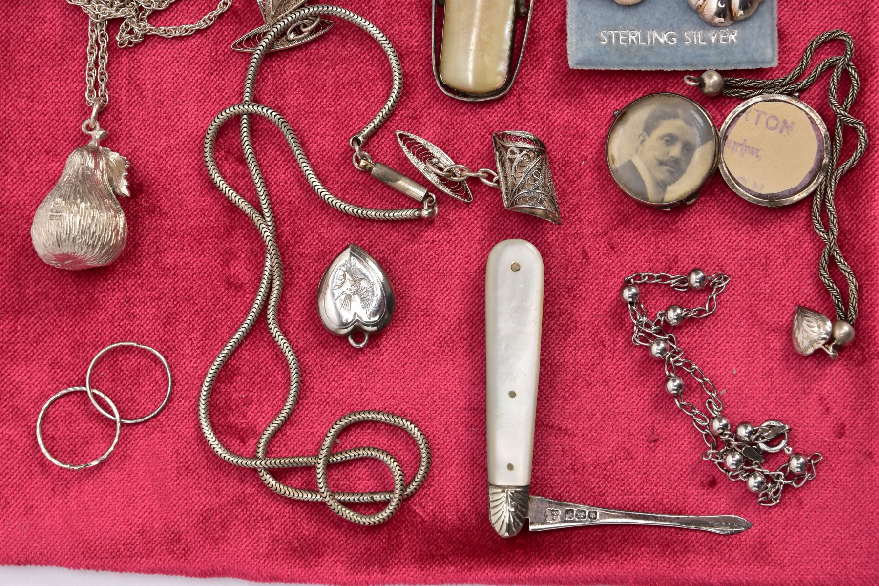 A SELECTION OF SILVER AND WHITE METAL ITEMS, to include a Victorian silver berry spoon, gilt bowl - Image 2 of 4