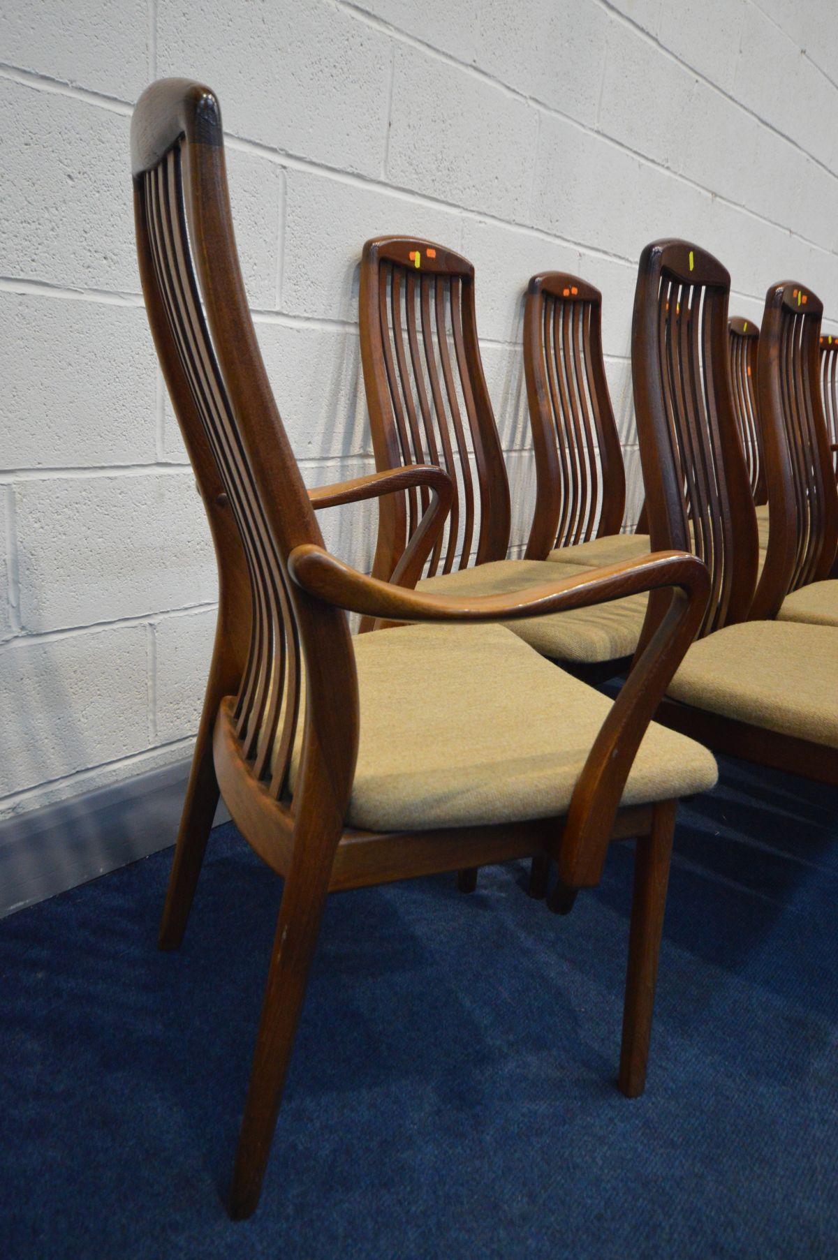 SCHOU ANDERSEN MOBELFABRIK, possibly for Kai Kristiansen, a set of ten Danish teak dining chairs, - Image 4 of 6