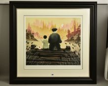 MACKENZIE THORPE (BRITISH 1956) 'ALL OUR YESTERDAYS' two figures fishing, signed limited edition