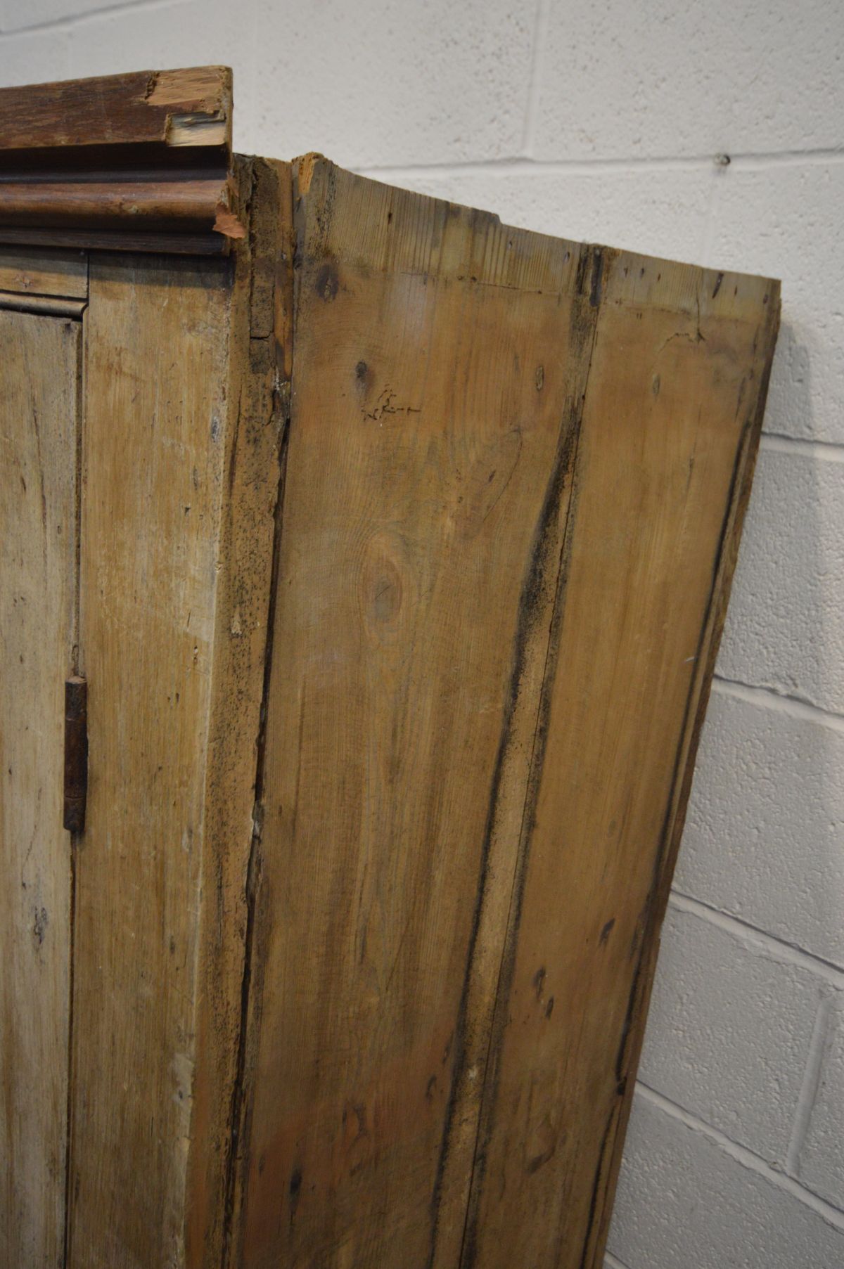 A VICTORIAN PINE PANELLED TWO DOOR CUPBOARD, width 120cm x depth 60cm x height 168cm (condition - - Image 3 of 4