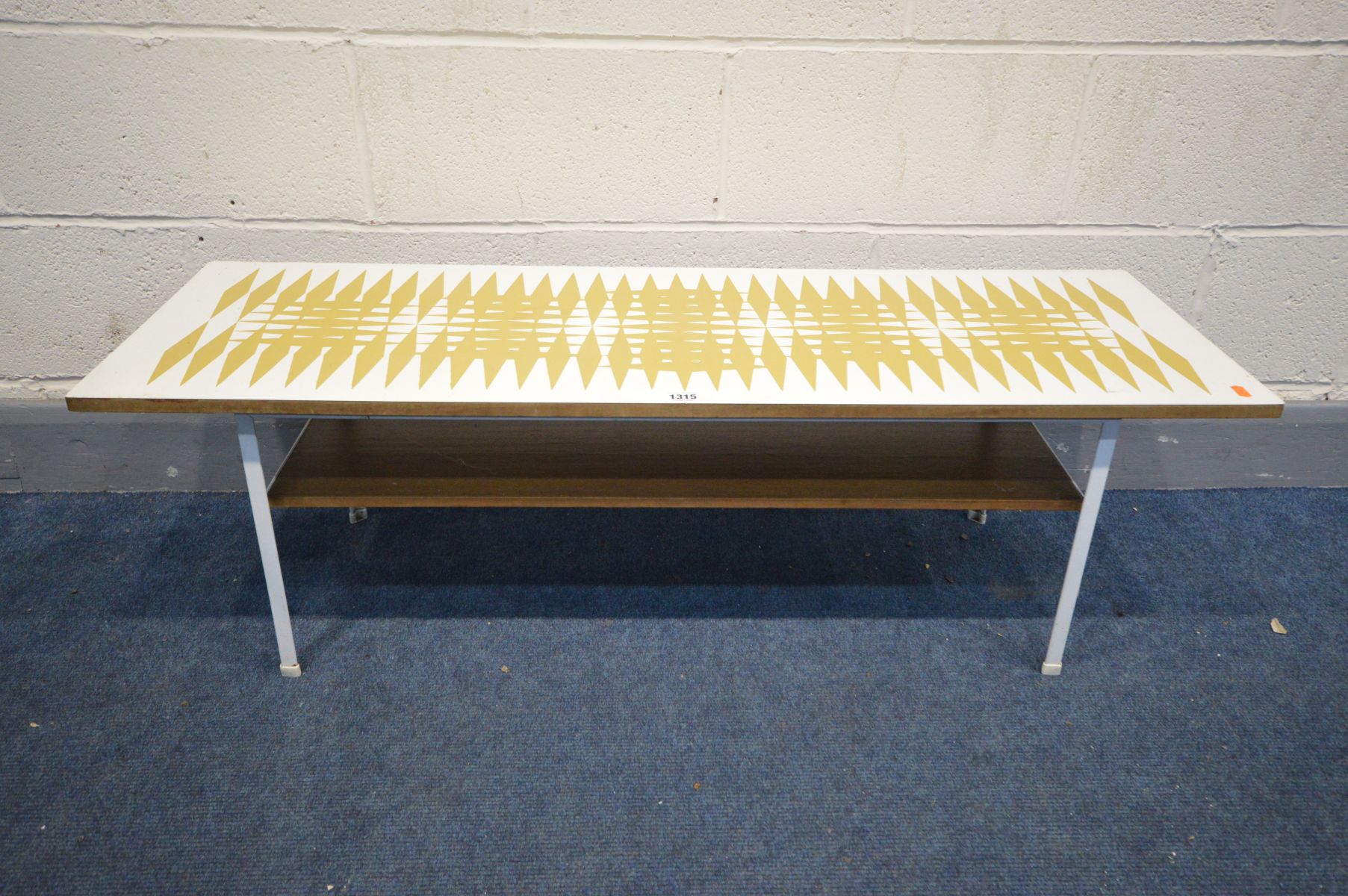 TERENCE CONRAN, A 1960'S CONTEMPORARY DESIGN FORMICA RECTANGULAR COFFEE TABLE, white field, on metal