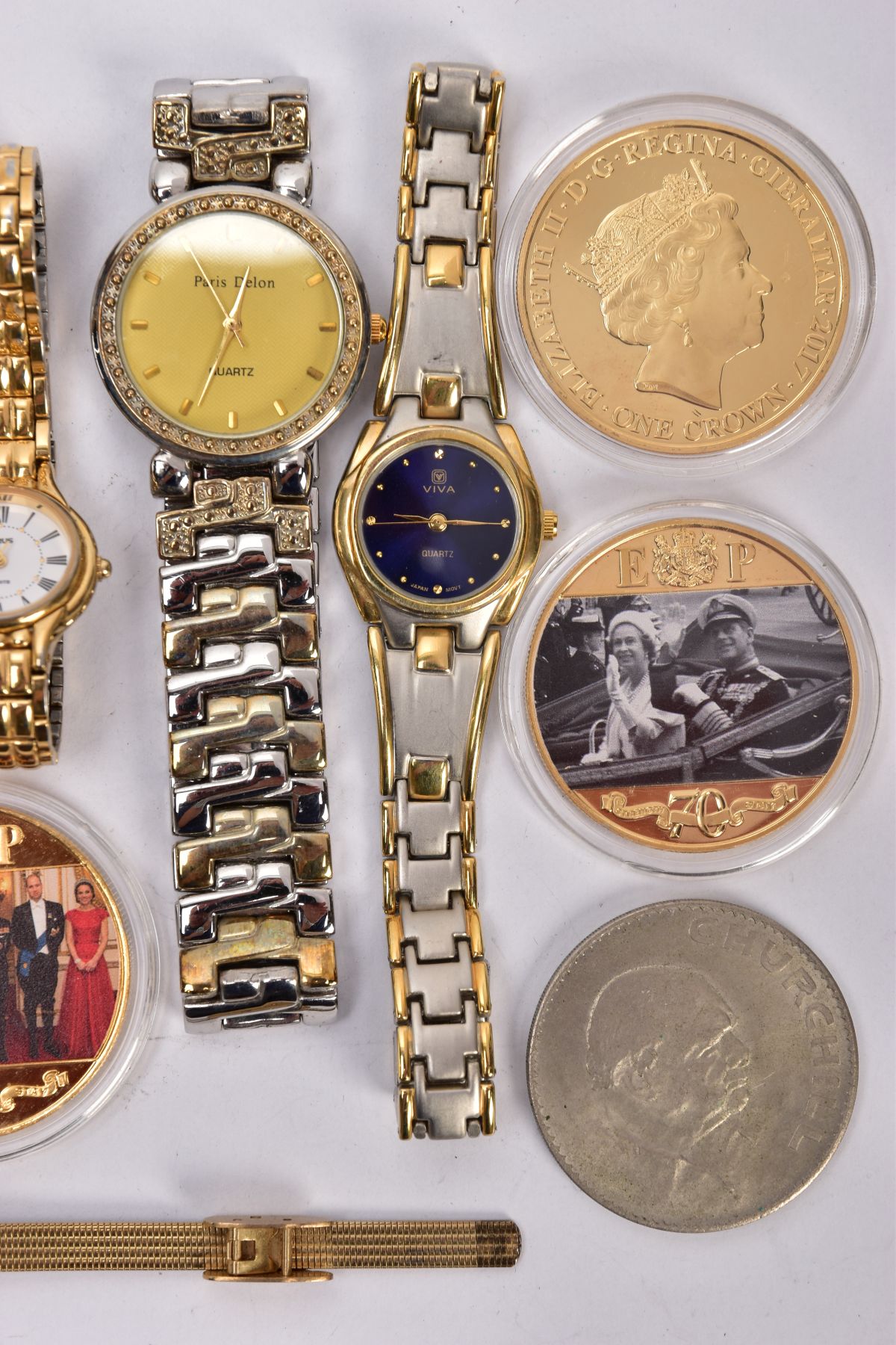A SELECTION OF WATCHES AND COINS, to include an Ingersoll open face pocket watch, a lady's gold - Image 2 of 4