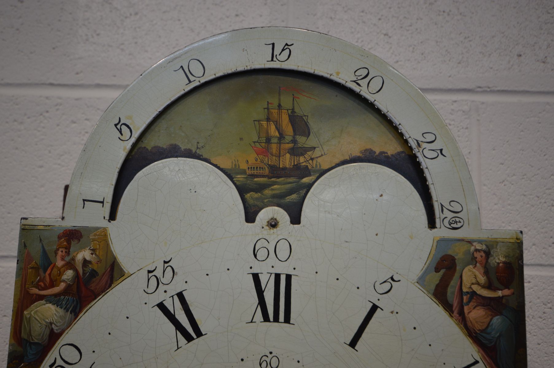 A GEORGE IV MAHOGANY 8 DAY LONGCASE CLOCK, the hood with decorated glass panels below a swan neck - Image 5 of 11