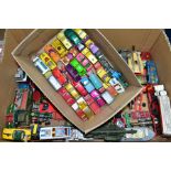 A QUANTITY OF UNBOXED AND ASSORTED PLAYWORN DIECAST VEHICLES, Dinky, Corgi, Matchbox, Marx,