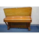 A BELL TONE MAHOGANY UPRIGHT PIANO, straight strung, width 137cm (condition - out of tune from mid