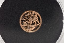 A QUARTER SOVEREIGN, the Elizabeth II 2021 coin with George slaying a dragon to the reverse,