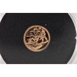 A QUARTER SOVEREIGN, the Elizabeth II 2021 coin with George slaying a dragon to the reverse,