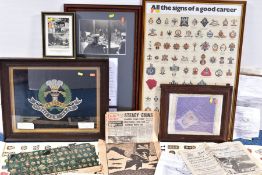 A GLASS FRAMED EMBROIDERED WWI ERA REGIMENTAL CREST OF THE MIDDLESEX REGIMENT. size approximately