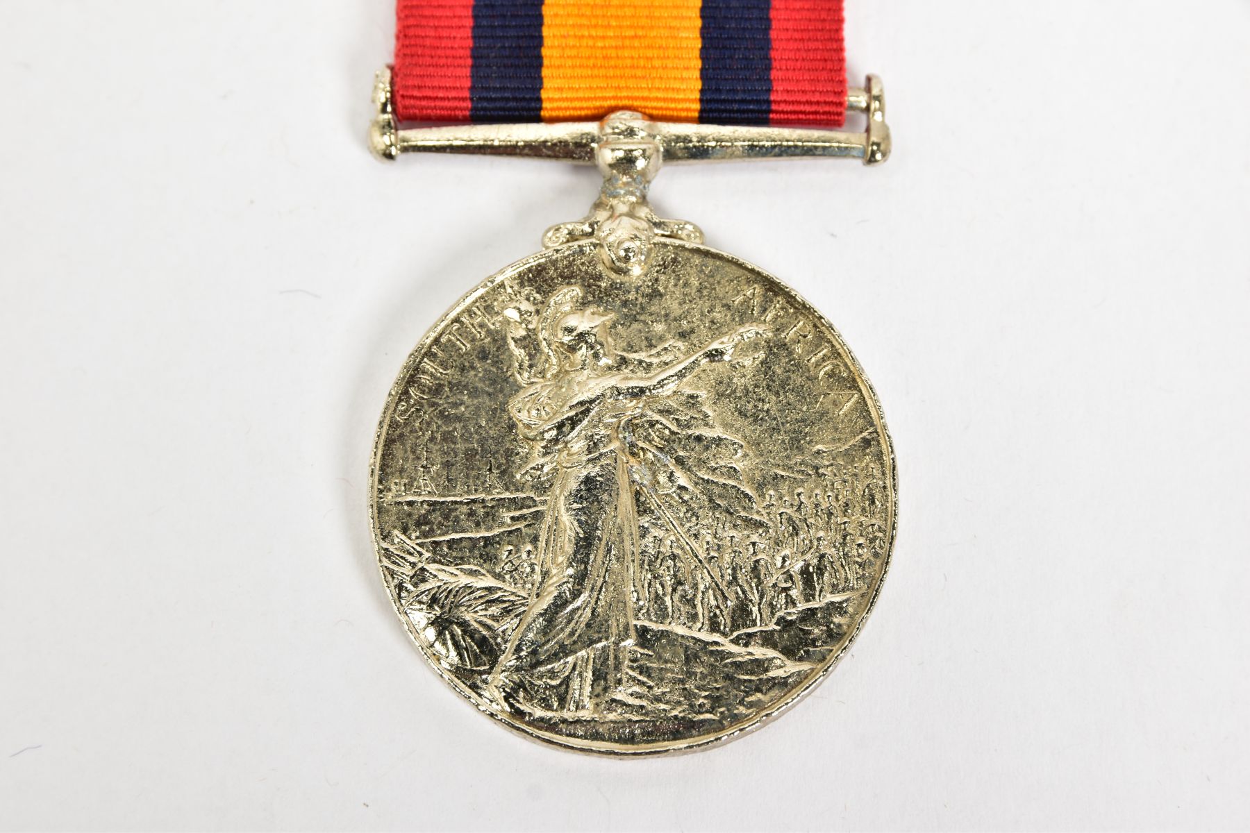 A CAST REPRODUCTION OF A QUEENS SOUTH AFRICA MEDAL, no bars, named 0733 W SAPr T. Comins, TEL BN R. - Image 4 of 7