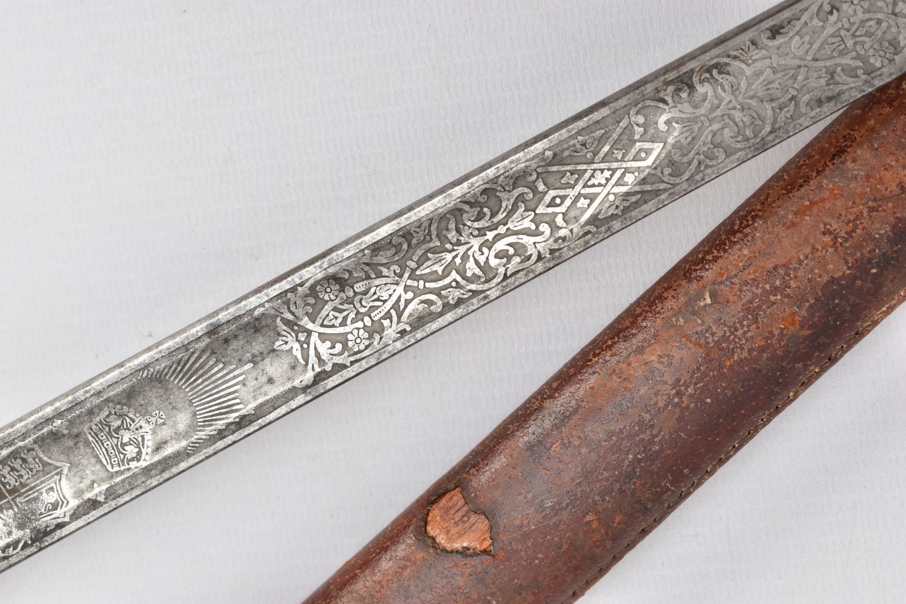 A FENTON BROTHERS LTD, SHEFFIELD 1897 PATTERN INFANTRY OFFICERS SWORD AND SCABBARD, the blade is - Image 3 of 15