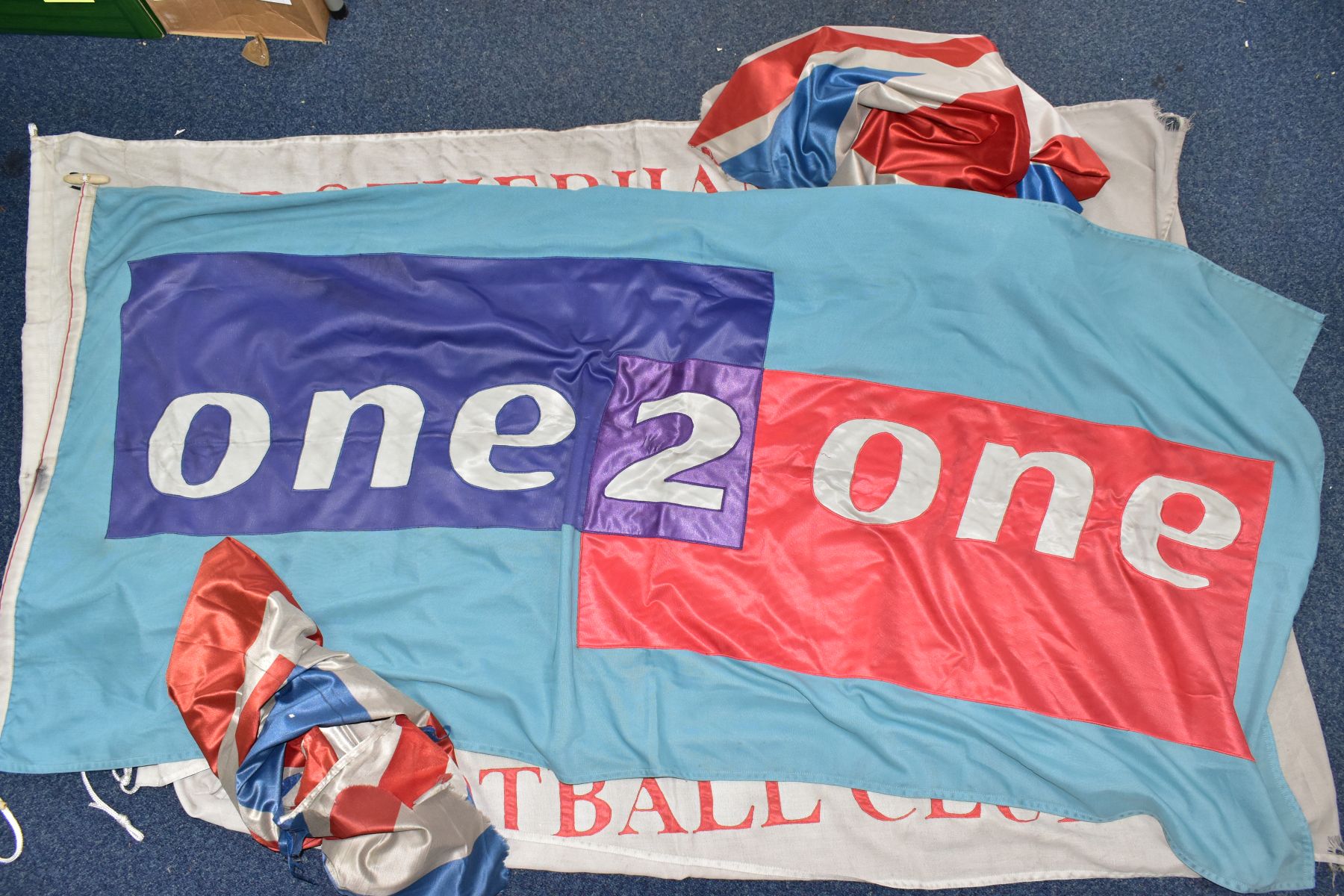 FLAGS, four Cloth Flags, one Rotherham United FC, 69' x 44' approximate, a One2One flag (Rotherham - Bild 3 aus 4