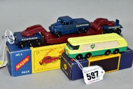 TWO BOXED MATCHBOX SERIES MAJOR PACK VEHICLES, Leyland/Thompson BP Autotanker, No.1 and Pickfords