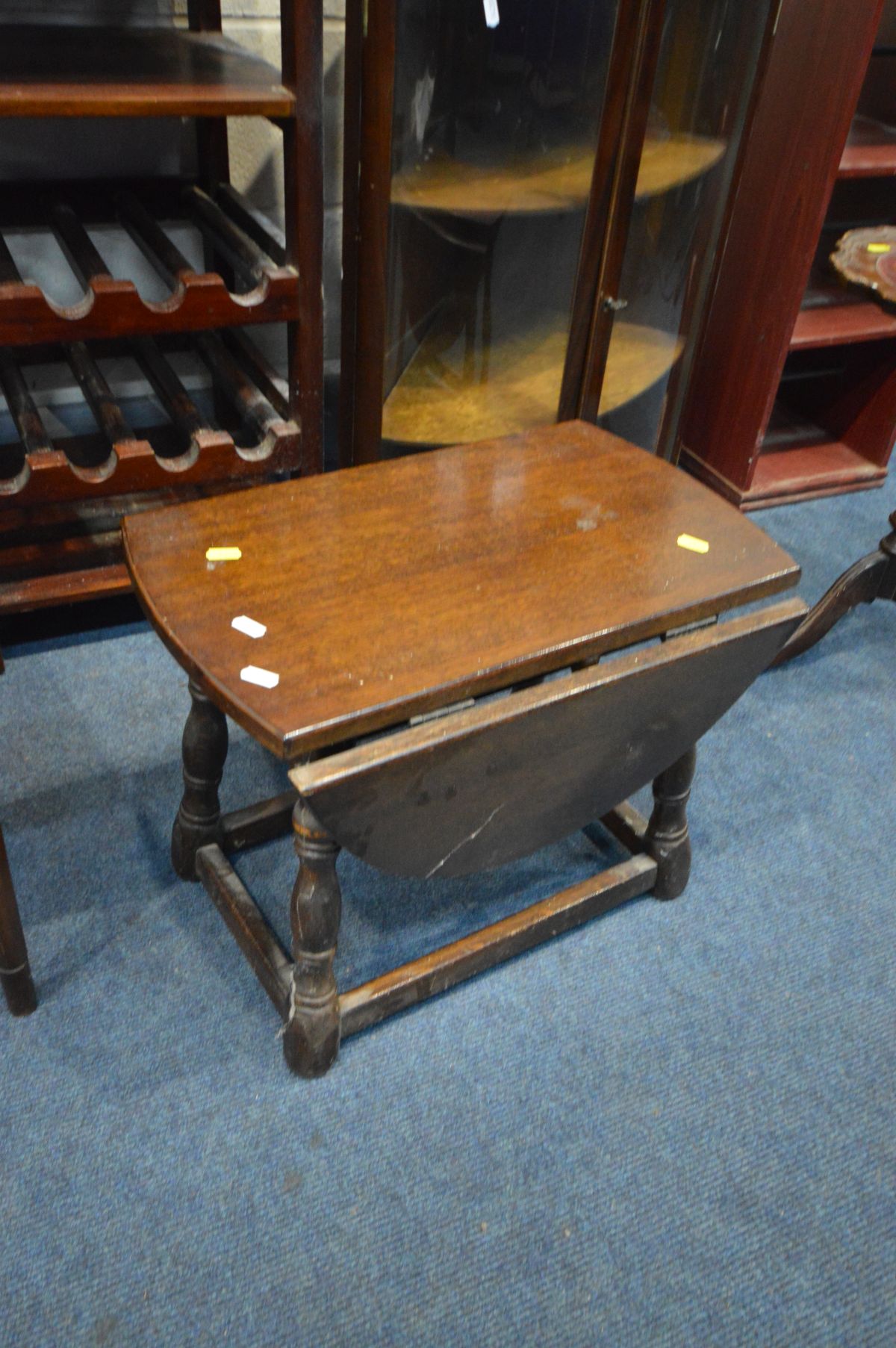 A QUANTITY OF OCCASIONAL FURNITURE, to include a hardwood kitchen stand, a mahogany hanging bow - Image 4 of 5