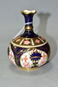 A ROYAL CROWN DERBY BUD BASE, pattern 1128, printed, painted and incised marks, height 9.5cm (