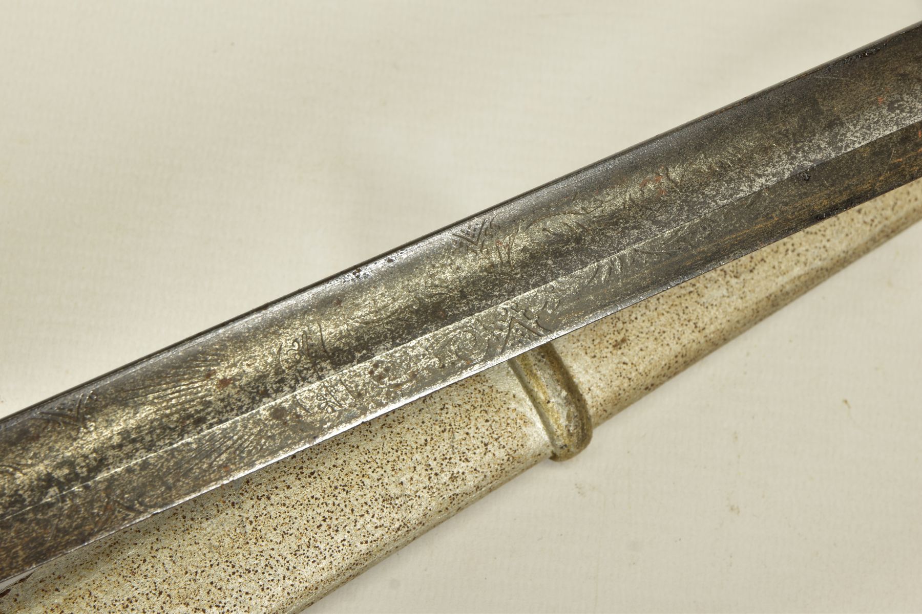 TWO x EXAMPLES OF 1945 PATTERN VICTORIAN INFANTRY SWORDS with metal scabbards, blade lengths - Image 3 of 14