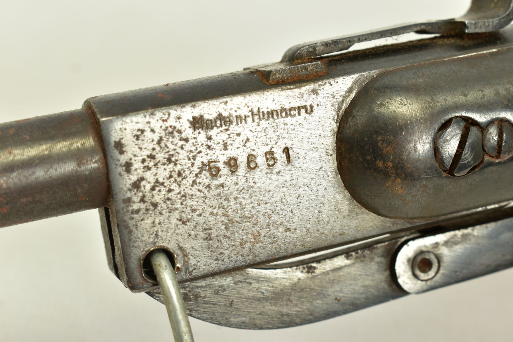 A .22'' HINGED ACTION HUNGARIAN AIR RIFLE serial number 59651 which bears no maker's name, it is - Image 4 of 12