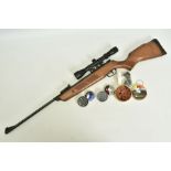 A MK 6 .177' B.S.A. METEOR AIR RIFLE serial number ZE - 303959-12 fitted with a 3-9 x 40 scope, it