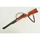 AN UNDER LEVER .17'' PUMP ACTION AIR RIFLE fitted with a rotary multishot magazine which uses a bolt