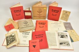 A BOX CONTAINING A NUMBER OF GERMAN 3RD REICH WWII BOOKS to include 6 copies of 'Deutchland im