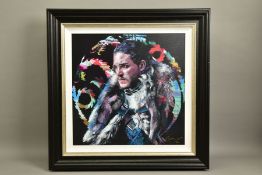 ZINSKY (CONTEMPORARY) 'WINTER IS COMING' a portrait of Kit Harington as Jon Snow, signed limited